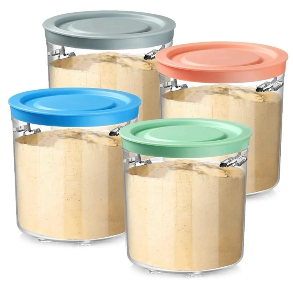 Ice Cream Containers 4 Pack - Extra Cups Replacement for Ninja Creami Pints
